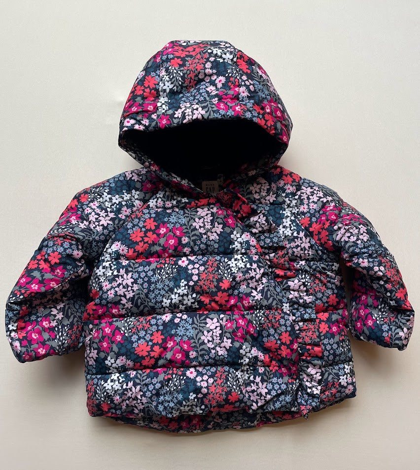 Floral Ruffle Puffer Jacket