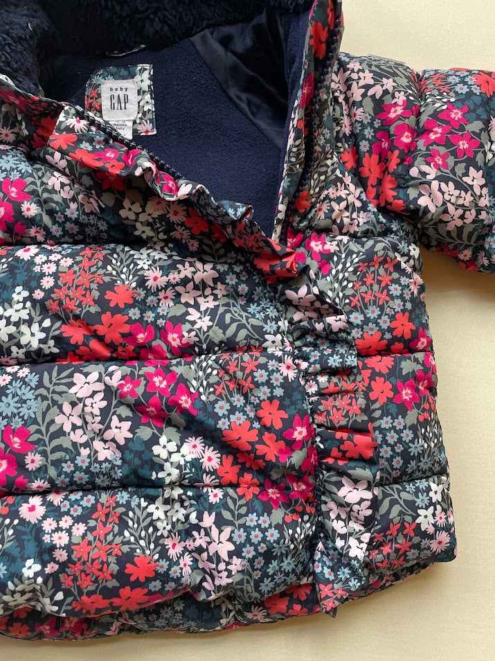 Floral Ruffle Puffer Jacket