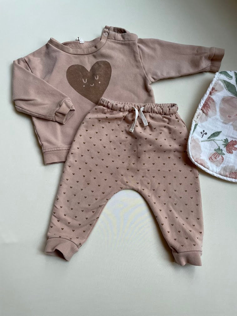 Heart Sweatshirt Set