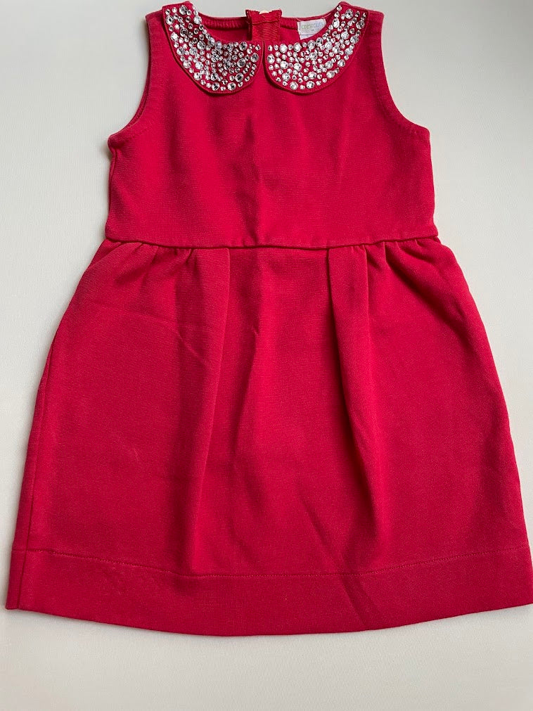 Bejeweled collar dress