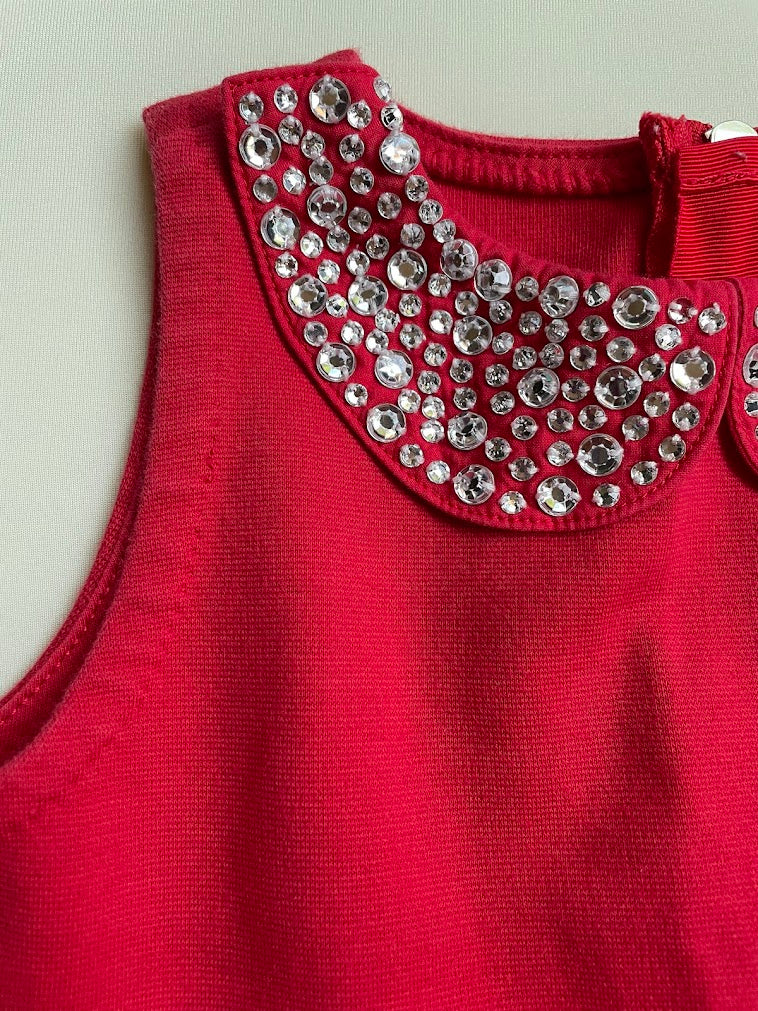 Bejeweled collar dress