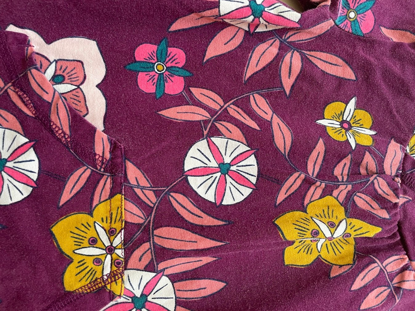 Flared Hooded Floral Longsleeve