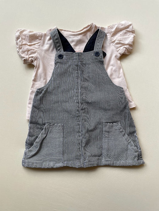 Denim Striped Jumper Dress