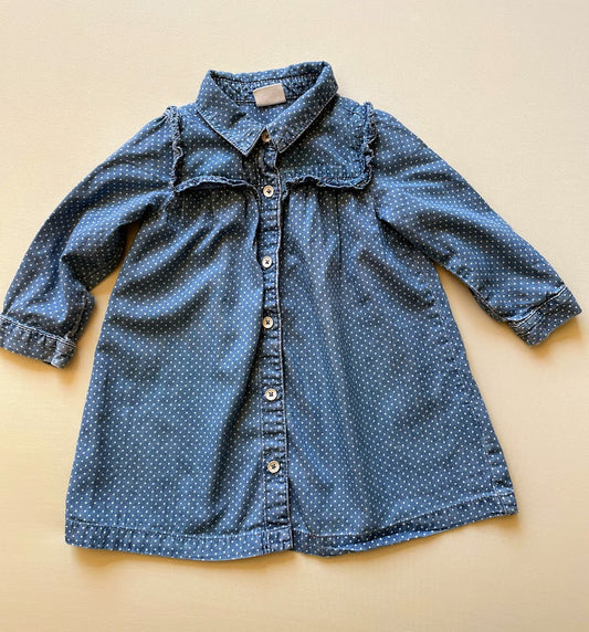 Denim Dot Dress