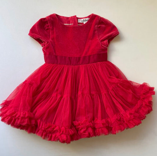 Velvet & Tulle Ruffle Dress