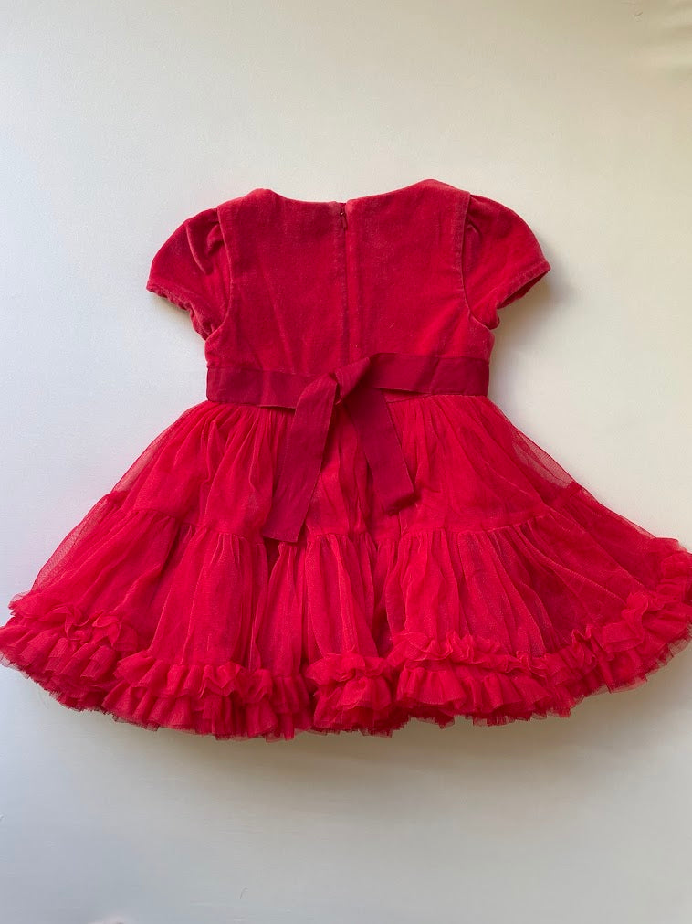 Velvet & Tulle Ruffle Dress