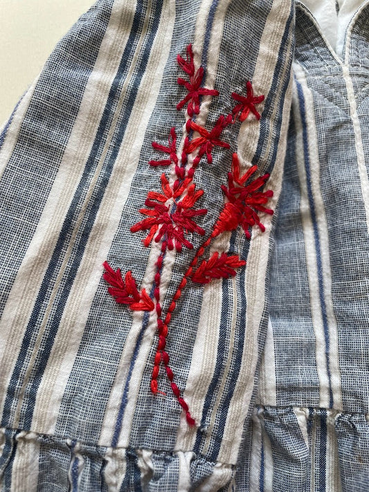Striped Embroidered Dress
